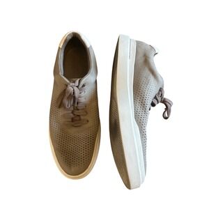 Cole Haan Grand Perforated Leather Sneakers Mens 10.5M Gray Lace Up Casual